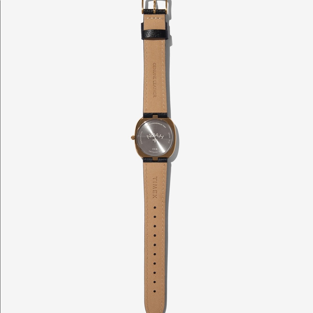 Noah X Timex Moon Phase Watch. Gold Watch, Black Leather Strap. Date Window - Picture 4 of 6
